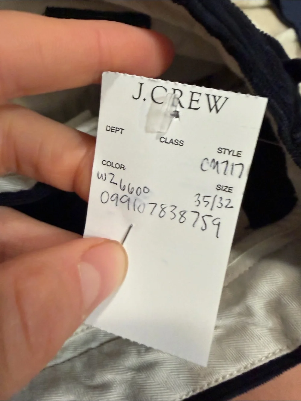 J crew midnight navy Broken-in Straight pant in stretch corduroy 35 32